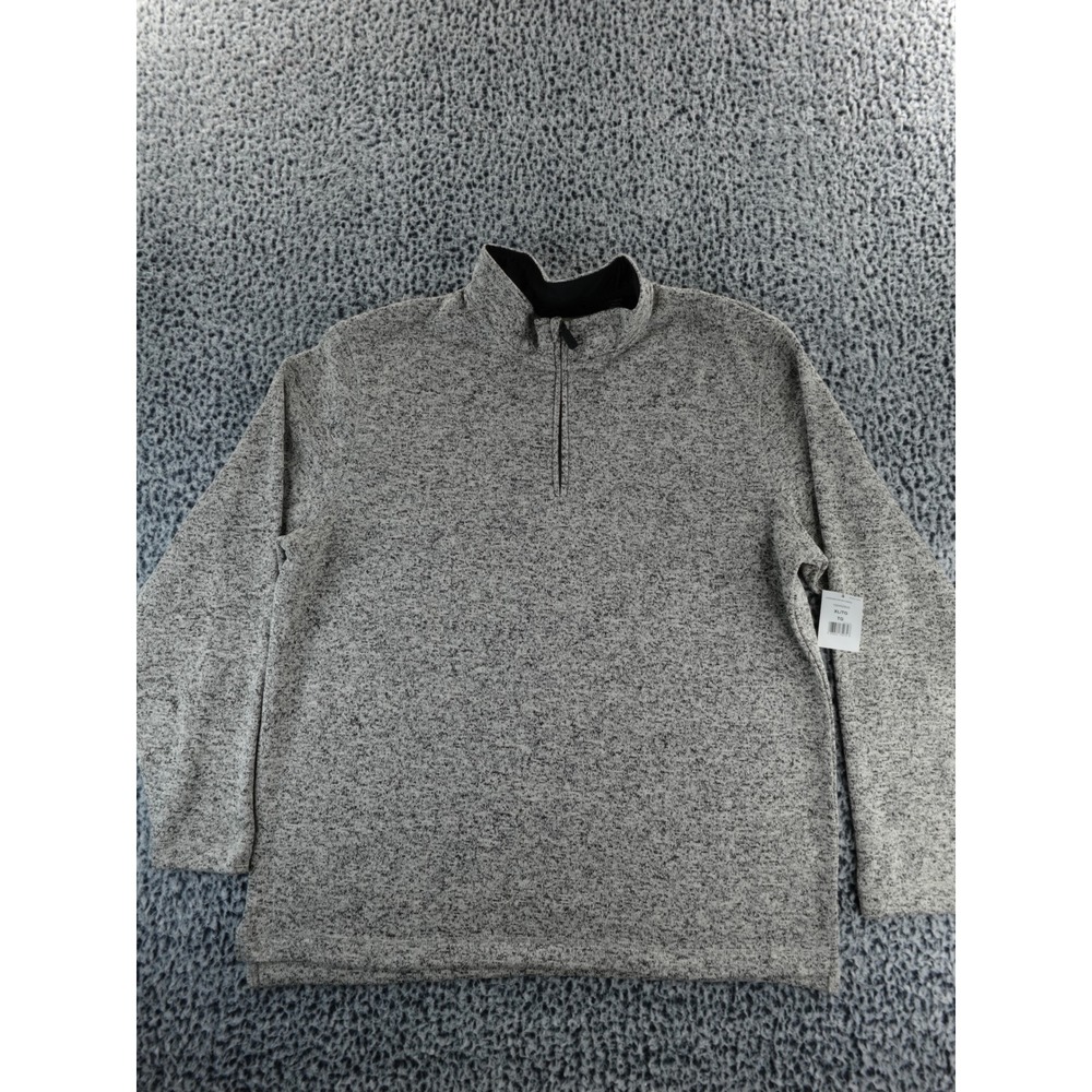 Wrangler Mens Textured Quarter Zip Pullover Sweatshirt Gray‎ XL NWT